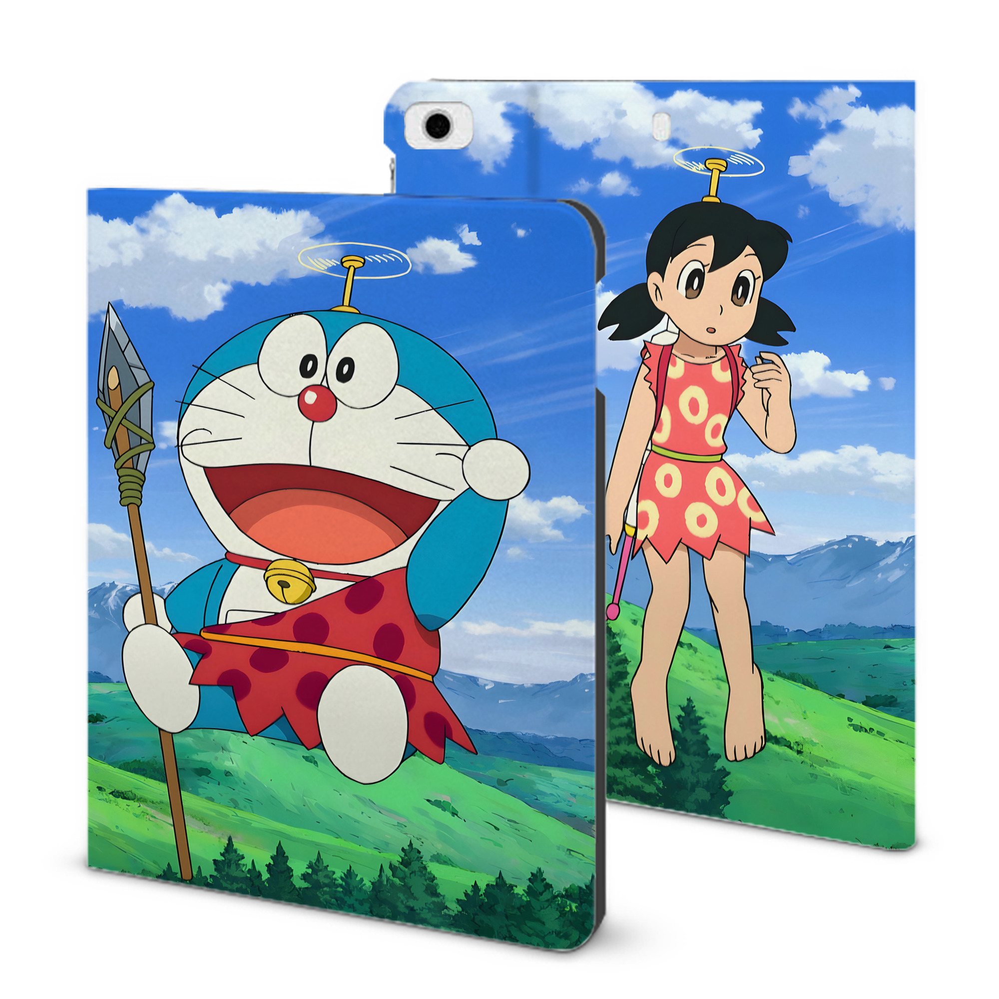 （画像用） ドラえもん Doraemon IPad ケース ブック型 PUレザー TPU 耐衝撃 軽量 薄型 ペン収納なし 全面保護 IPad 各モデル対応
